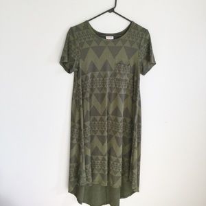 LuLaRoe Carly Hi Low Midi Swing Dress Aztec sz XS